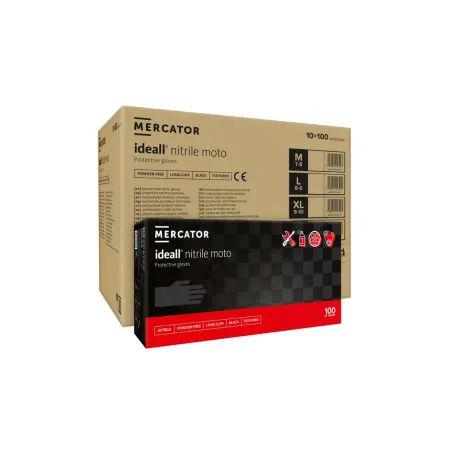 MERCATOR Ideall nitrile moto long black XL