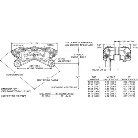 Uniwersalny zacisk hamulcowy 4 tłoczkowy Wilwood 120-15585 Forged Dynapro LP-DS czarny