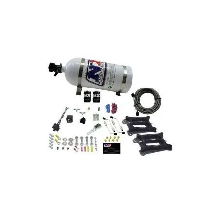 Dual 4150 Conventional Plate System Gasoline Pro-Power 100-500Hp with 10Lb Bottle Nitrous Express NX 50240-10