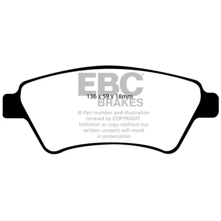 DP1569 Klocki hamulcowe ULTIMAX2 EBC Brakes Renault Kangoo Renault COMMERCIAL Kangoo