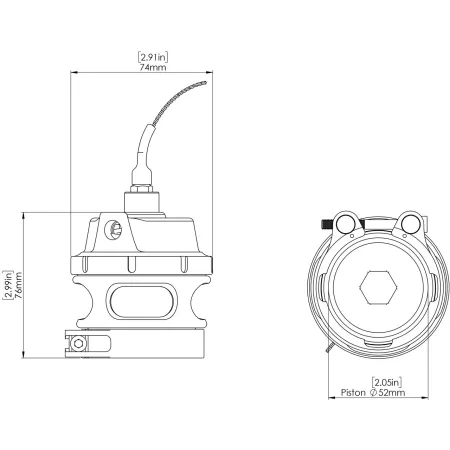 Zawór blow off BOV Turbosmart TS-0204-1242 Race Port Female GenV HE Sensor