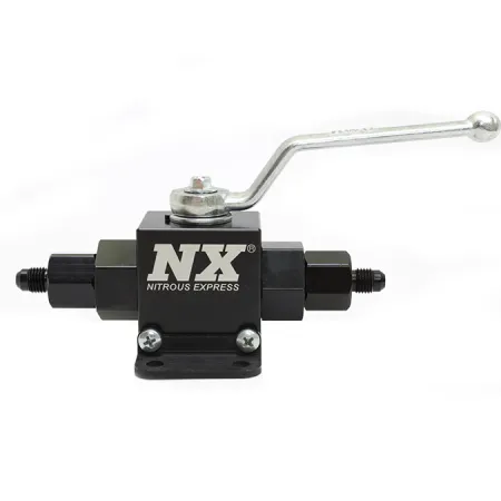 Lightweight Billet Aluminum In-Line Ball Valve- 1/2 Inch I.D. W/ 4AN Fittings Nitrous Express NX-15159-4