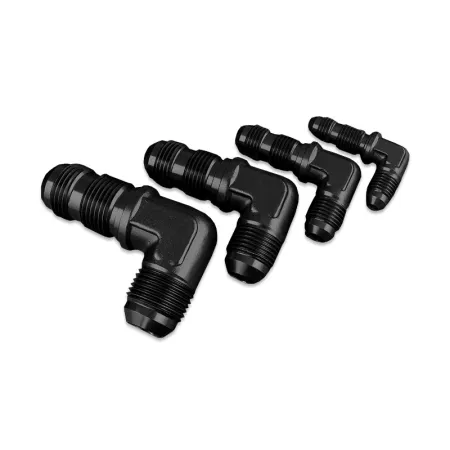 AN4 90' Nypel adapter grodziowy męsko-męski JIC Czarny