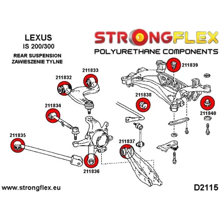 211839A: Tuleja belki tylnej - przednia SPORT Lexus IS