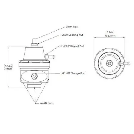 Regulator ciśnienia paliwa Turbosmart TS-0404-1022 FPR6 AN6
