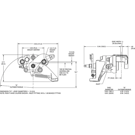 Zacisk hamulcowy 1 tłoczkowy Wilwood 120-11025 HM4 Hydra-Mechanical prawy