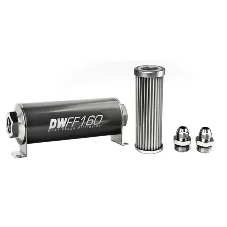 DeatschWerks In-Line Fuel Filter Kit -8AN 5 Micron 160mm