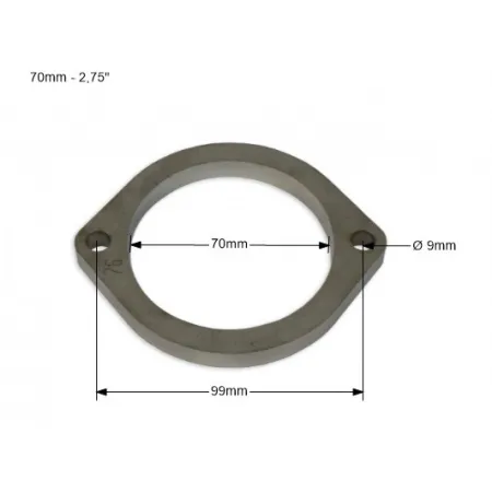 Flansza wydechowa nierdzewna SS304 2,75'' - 70mm FMIC.EU - 2 otwory