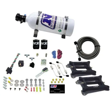 Dual 4150 Conventional Plate System Alcohol Stage 6 50-300Hp with 5Lb Bottle Nitrous Express NX 30245-05