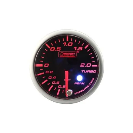 Wskaźnik Prosport Boost seria Stepper Motor Peak 52mm bursztynowy