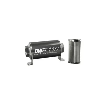 DeatschWerks In-Line Fuel Filter Kit -10AN Female 10 Micron 110mm