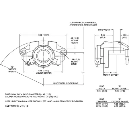 Uniwersalny zacisk hamulcowy 1 tłoczkowy Wilwood 120-8924 GM-Metric-Iron