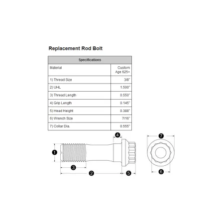 ARP Custom Age 625+ 3/8x1.500