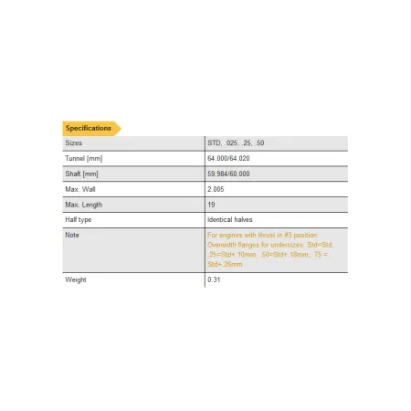 Subaru EJ20 EJ22 EJ25 panewki główne ACL Race Series 5M8297H-STD